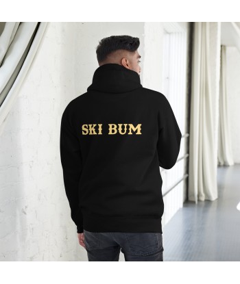 Sweat à capuche unisexe en coton Ski Bum texte clair (face & dos) livraison et retour toujours gratuits