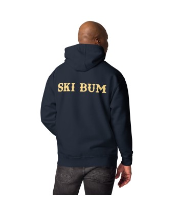 Sweat à capuche unisexe en coton Ski Bum texte clair (face & dos) livraison et retour toujours gratuits