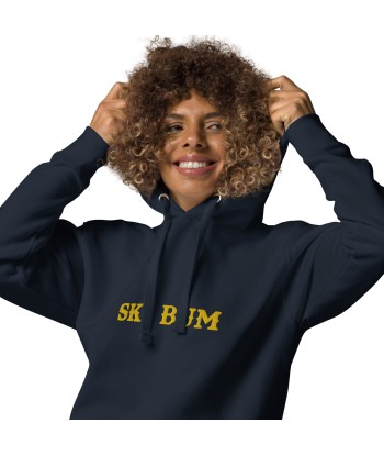 Sweat à capuche unisexe en coton Ski Bum Gold brodé les muscles