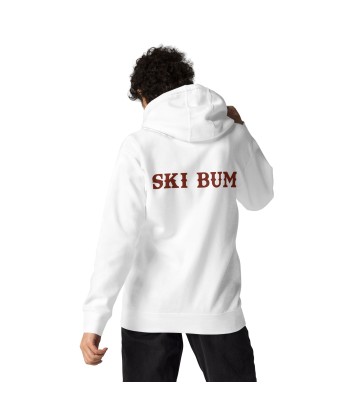 Sweat à capuche unisexe en coton Ski Bum texte foncé (face & dos) français