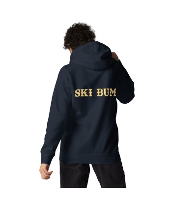 Sweat à capuche unisexe en coton Ski Bum texte clair (face & dos) livraison et retour toujours gratuits