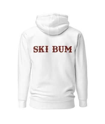 Sweat à capuche unisexe en coton Ski Bum texte foncé (face & dos) français