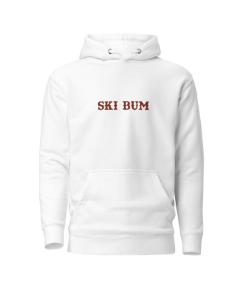 Sweat à capuche unisexe en coton Ski Bum texte foncé (face & dos) français