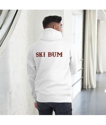 Sweat à capuche unisexe en coton Ski Bum texte foncé (face & dos) français