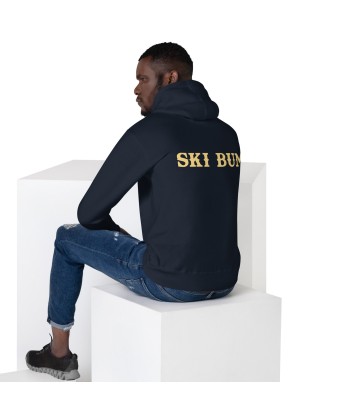 Sweat à capuche unisexe en coton Ski Bum texte clair (face & dos) livraison et retour toujours gratuits