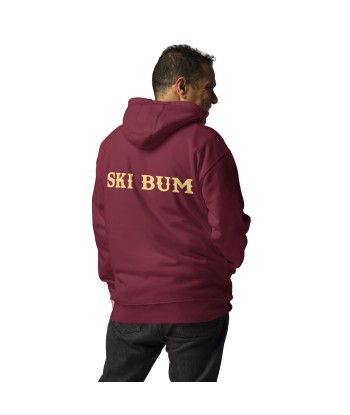 Sweat à capuche unisexe en coton Ski Bum texte clair (face & dos) livraison et retour toujours gratuits