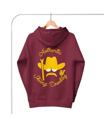 Sweat à capuche unisexe en coton Authentic Skiing Cowboy doré (face & dos) vous aussi creer 