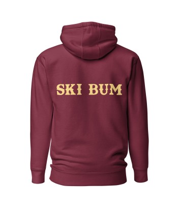 Sweat à capuche unisexe en coton Ski Bum texte clair (face & dos) livraison et retour toujours gratuits