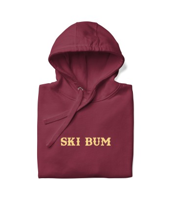 Sweat à capuche unisexe en coton Ski Bum texte clair (face & dos) livraison et retour toujours gratuits