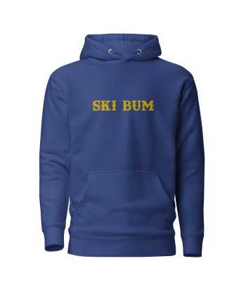 Sweat à capuche unisexe en coton Ski Bum Gold brodé les muscles