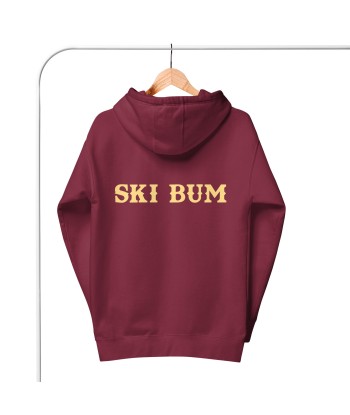 Sweat à capuche unisexe en coton Ski Bum texte clair (face & dos) livraison et retour toujours gratuits