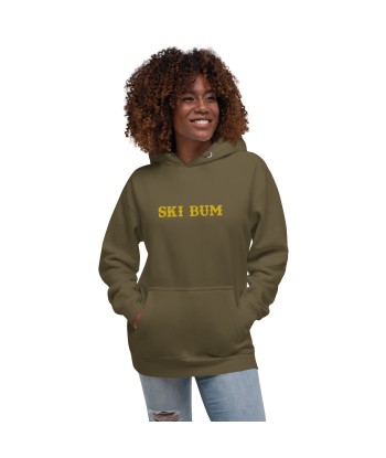 Sweat à capuche unisexe en coton Ski Bum Gold brodé les muscles