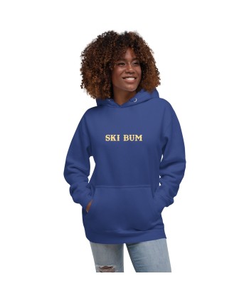 Sweat à capuche unisexe en coton Ski Bum texte clair (face & dos) livraison et retour toujours gratuits