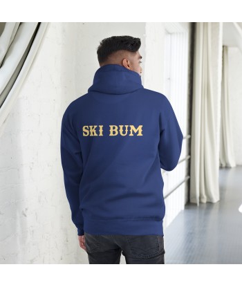 Sweat à capuche unisexe en coton Ski Bum texte clair (face & dos) livraison et retour toujours gratuits