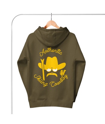 Sweat à capuche unisexe en coton Authentic Skiing Cowboy doré (face & dos) vous aussi creer 