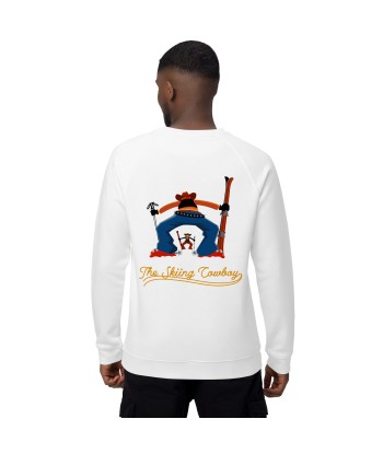 Sweatshirt écologique raglan unisexe Skiing Cowboy grand motif brodé & Ski Fight at OK Corral Outline (dos) en ligne des produits 