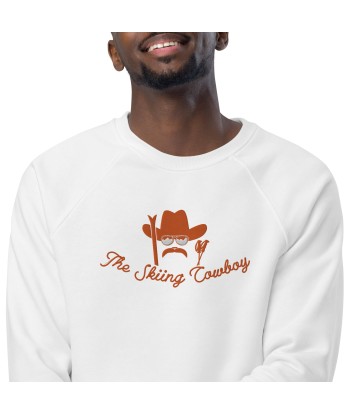 Sweatshirt écologique raglan unisexe Skiing Cowboy grand motif brodé & Ski Fight at OK Corral Outline (dos) en ligne des produits 