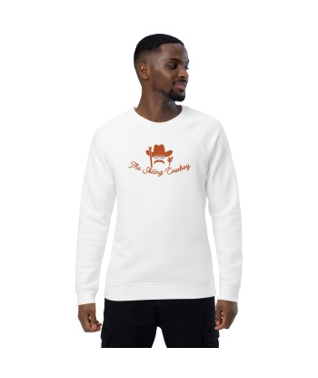 Sweatshirt écologique raglan unisexe Skiing Cowboy grand motif brodé & Ski Fight at OK Corral Outline (dos) en ligne des produits 