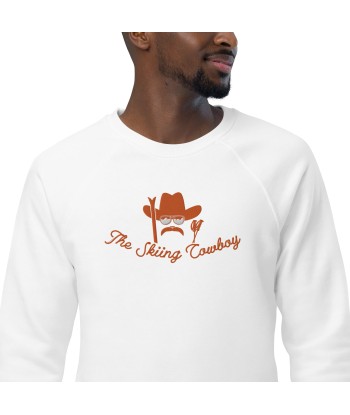 Sweatshirt écologique raglan unisexe Skiing Cowboy grand motif brodé & Ski Fight at OK Corral Outline (dos) en ligne des produits 