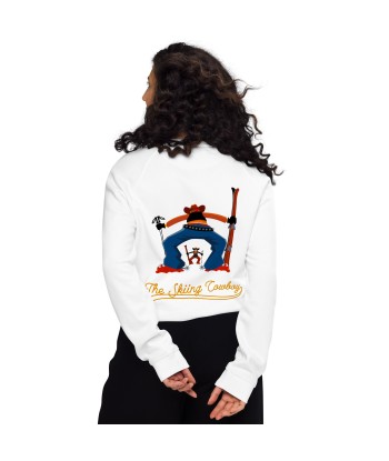 Sweatshirt écologique raglan unisexe Skiing Cowboy grand motif brodé & Ski Fight at OK Corral Outline (dos) en ligne des produits 