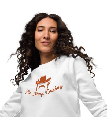 Sweatshirt écologique raglan unisexe Skiing Cowboy grand motif brodé & Ski Fight at OK Corral Outline (dos) en ligne des produits 