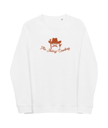 Sweatshirt écologique raglan unisexe Skiing Cowboy grand motif brodé & Ski Fight at OK Corral Outline (dos) en ligne des produits 