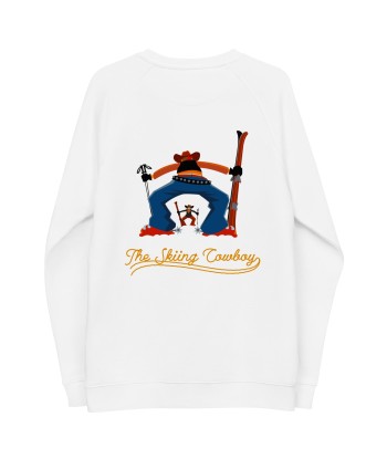 Sweatshirt écologique raglan unisexe Skiing Cowboy grand motif brodé & Ski Fight at OK Corral Outline (dos) en ligne des produits 