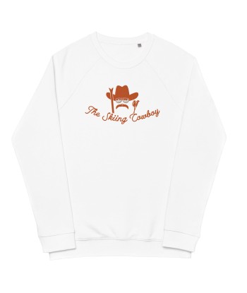 Sweatshirt écologique raglan unisexe Skiing Cowboy grand motif brodé & Ski Fight at OK Corral Outline (dos) en ligne des produits 