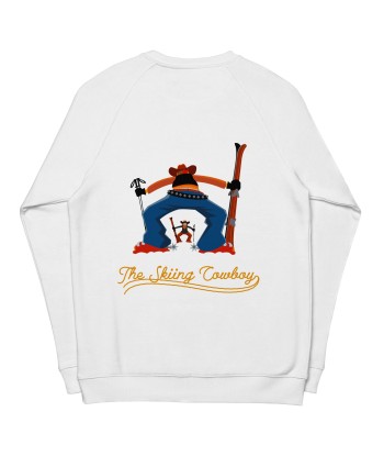 Sweatshirt écologique raglan unisexe Skiing Cowboy grand motif brodé & Ski Fight at OK Corral Outline (dos) en ligne des produits 