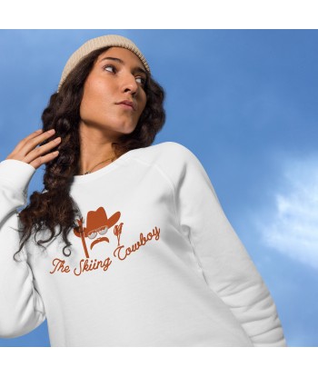 Sweatshirt écologique raglan unisexe Skiing Cowboy grand motif brodé & Ski Fight at OK Corral Outline (dos) en ligne des produits 