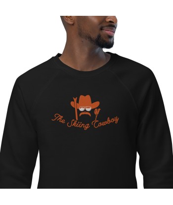 Sweatshirt écologique raglan unisexe Skiing Cowboy grand motif brodé & Ski Fight at OK Corral Outline (dos) en ligne des produits 