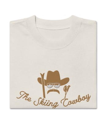 T-shirt oversize épais en coton The Skiing Cowboy brodé Old Gold de la marque