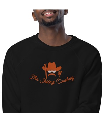 Sweatshirt écologique raglan unisexe Skiing Cowboy grand motif brodé & Ski Fight at OK Corral Outline (dos) en ligne des produits 