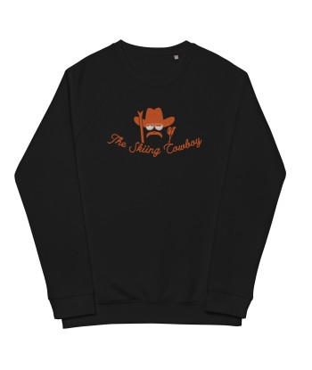 Sweatshirt écologique raglan unisexe Skiing Cowboy grand motif brodé & Ski Fight at OK Corral Outline (dos) en ligne des produits 