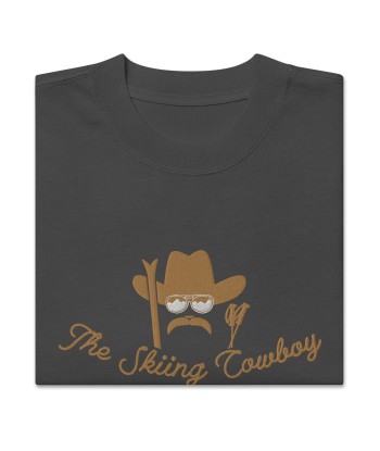 T-shirt oversize épais en coton The Skiing Cowboy brodé Old Gold de la marque