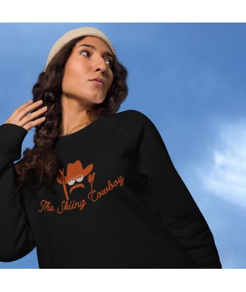 Sweatshirt écologique raglan unisexe Skiing Cowboy grand motif brodé & Ski Fight at OK Corral Outline (dos) en ligne des produits 