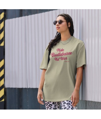 T-shirt oversize épais en cotton Make Bouillabaisse Not War Flamingo grand motif brodé de technologie