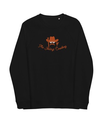 Sweatshirt écologique raglan unisexe Skiing Cowboy grand motif brodé & Ski Fight at OK Corral Outline (dos) en ligne des produits 