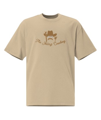 T-shirt oversize épais en coton The Skiing Cowboy brodé Old Gold de la marque