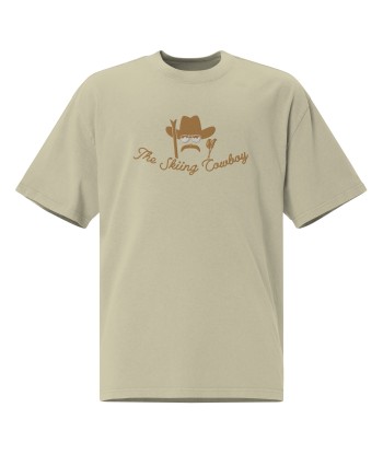 T-shirt oversize épais en coton The Skiing Cowboy brodé Old Gold de la marque