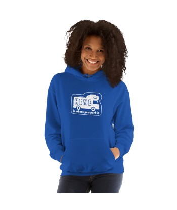 Sweat à capuche d'hiver unisexe Vintage Campers: Home is where you park it sur couleurs vives (face & dos) votre restaurant rapide dans 