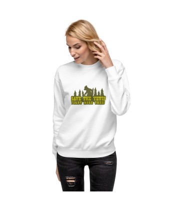 Sweatshirt premium unisexe Save the Yetis, Plant more Trees est présent 