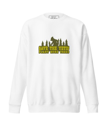 Sweatshirt premium unisexe Save the Yetis, Plant more Trees est présent 