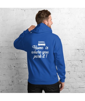 Sweat à capuche d'hiver unisexe Vintage Campers: Home is where you park it sur couleurs vives (face & dos) votre restaurant rapide dans 