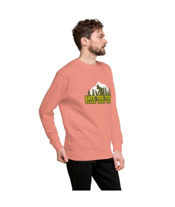 Sweatshirt premium unisexe Save the Yetis, Plant more Trees est présent 