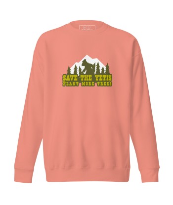 Sweatshirt premium unisexe Save the Yetis, Plant more Trees est présent 