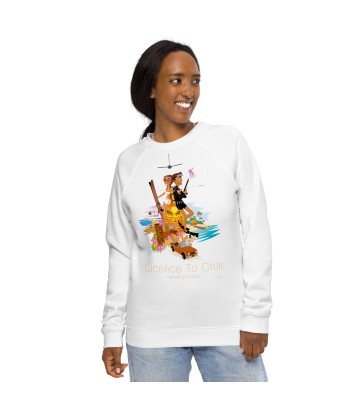 Sweatshirt écologique raglan unisexe License to Chill Vamos a la Playa rembourrage situé sous