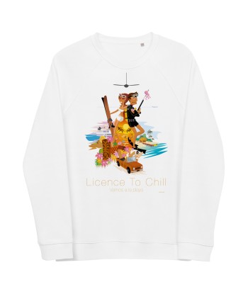 Sweatshirt écologique raglan unisexe License to Chill Vamos a la Playa rembourrage situé sous