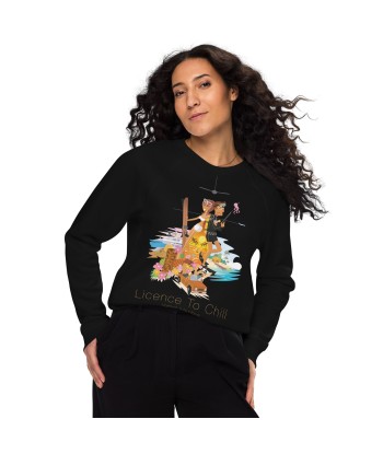 Sweatshirt écologique raglan unisexe License to Chill Vamos a la Playa rembourrage situé sous