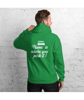 Sweat à capuche d'hiver unisexe Vintage Campers: Home is where you park it sur couleurs vives (face & dos) votre restaurant rapide dans 